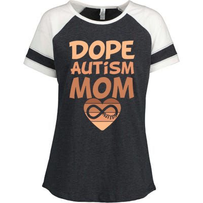 Dope Black Autism Mom Of Autistic Son Infinity Symbol Cute Gift Enza Ladies Jersey Colorblock Tee