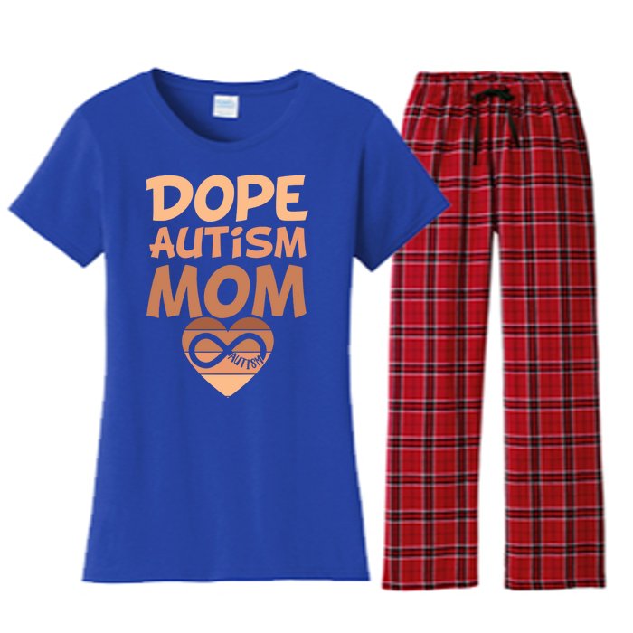 Dope Black Autism Mom Of Autistic Son Infinity Symbol Cute Gift Women's Flannel Pajama Set