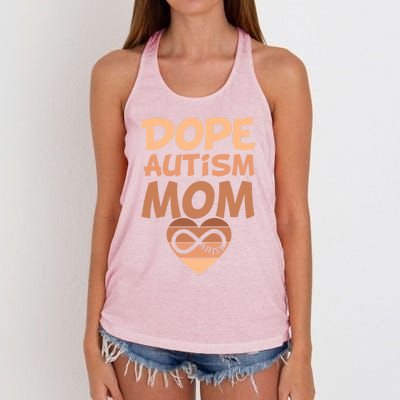 Dope Black Autism Mom Of Autistic Son Infinity Symbol Cute Gift Women's Knotted Racerback Tank