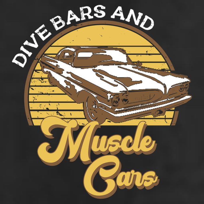 Drive Bars And Muscle Cars 7 Panel Mesh Trucker Snapback Hat