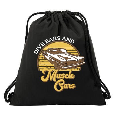 Drive Bars And Muscle Cars Drawstring Bag