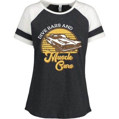 Drive Bars And Muscle Cars Enza Ladies Jersey Colorblock Tee