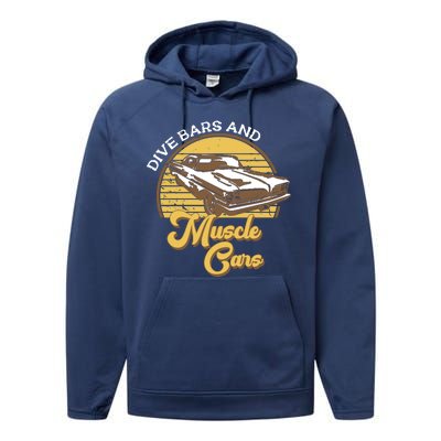 Drive Bars And Muscle Cars Performance Fleece Hoodie