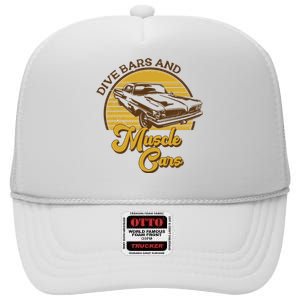 Drive Bars And Muscle Cars High Crown Mesh Back Trucker Hat