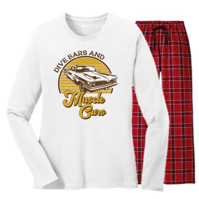 Drive Bars And Muscle Cars Women's Long Sleeve Flannel Pajama Set 