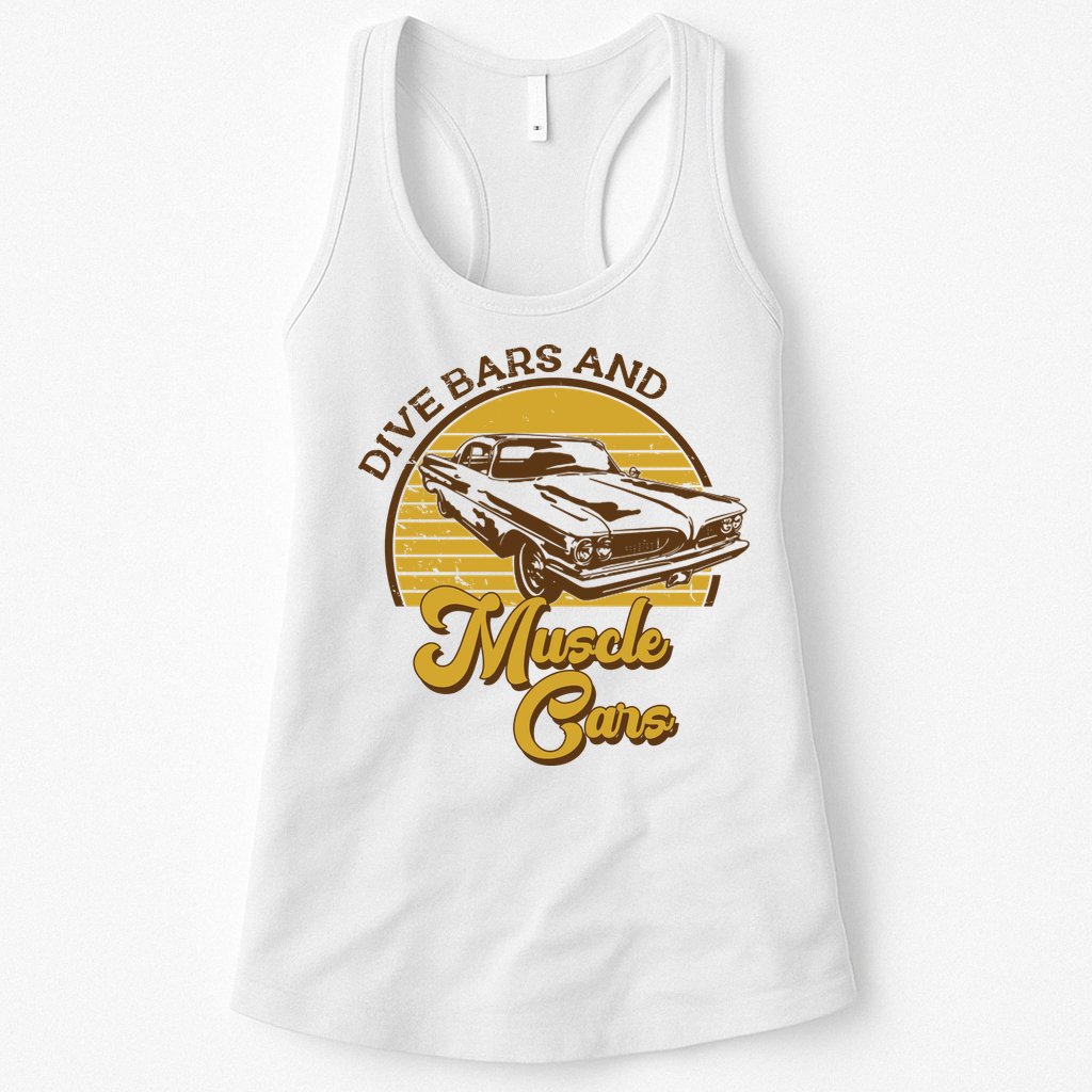Drive Bars And Muscle Cars Womens Tank Top