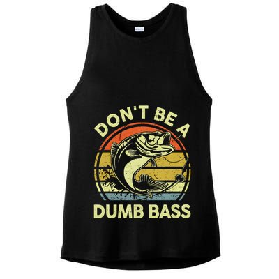 Dont Be A Dumb Bass Fish Dad Funny Fisherman Fishing Ladies PosiCharge Tri-Blend Wicking Tank