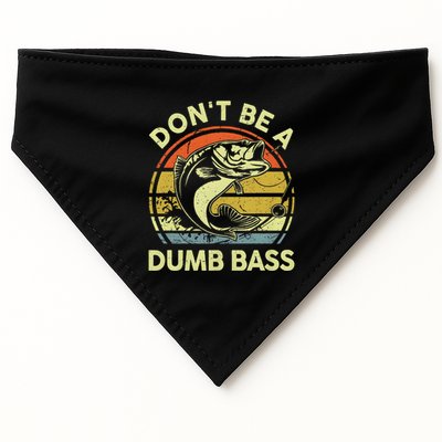 Dont Be A Dumb Bass Fish Dad Funny Fisherman Fishing USA-Made Doggie Bandana