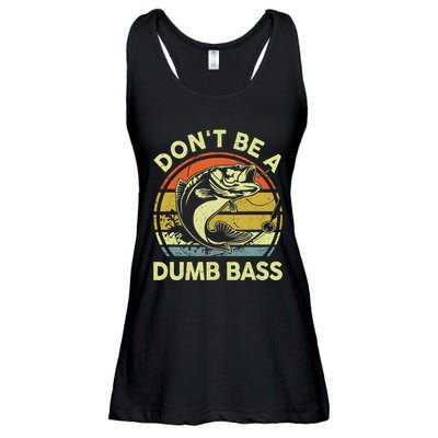 Dont Be A Dumb Bass Fish Dad Funny Fisherman Fishing Ladies Essential Flowy Tank