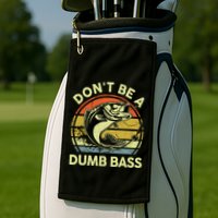 Dont Be A Dumb Bass Fish Dad Funny Fisherman Fishing Golf Towel