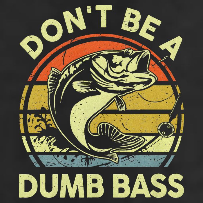Dont Be A Dumb Bass Fish Dad Funny Fisherman Fishing Microfiber Hand Towel