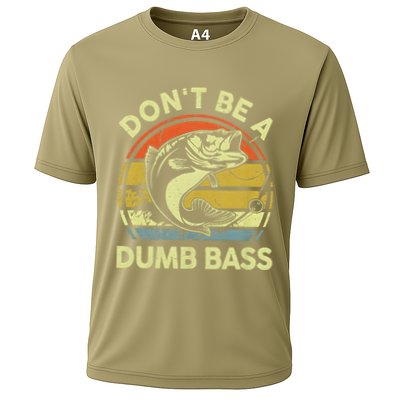 Dont Be A Dumb Bass Fish Dad Funny Fisherman Fishing Performance Shirt