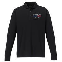 Doug Burgum American Flage 2024 Performance Long Sleeve Polo