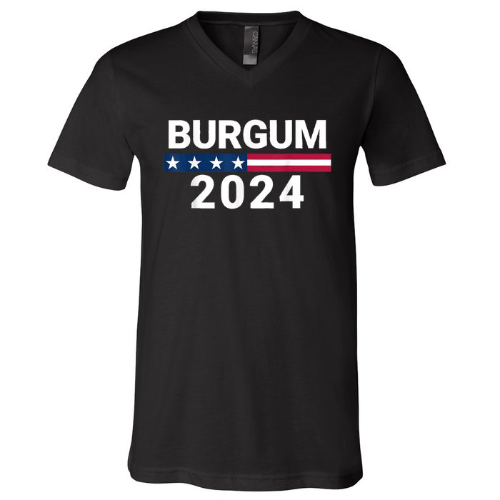 Doug Burgum American Flage 2024 V-Neck T-Shirt