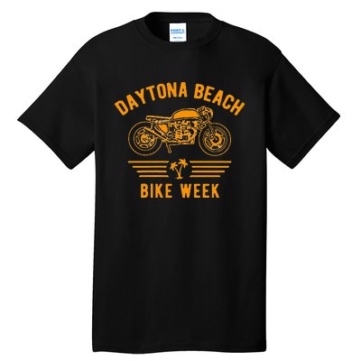 Daytona Beach Bike Week Retro Motorcycle Design Tall T-Shirt