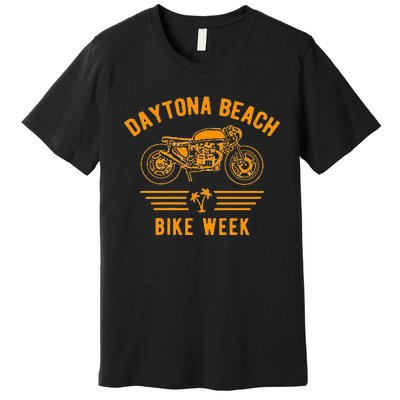 Daytona Beach Bike Week Retro Motorcycle Design Premium T-Shirt