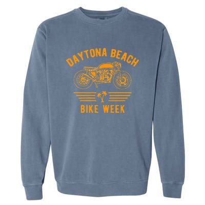 Daytona Beach Bike Week Retro Motorcycle Design Garment-Dyed Sweatshirt