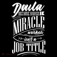 Doula Because Badass Miracle Worker Isn't A Job Title Funny Gift Sustainable Bucket Hat