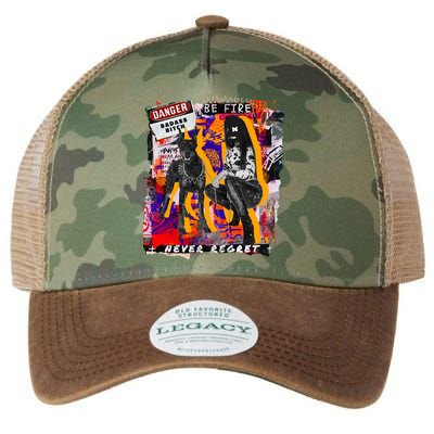Danger Badass Bitch Never Regret Punk Goth Lady With Dog Legacy Tie Dye Trucker Hat
