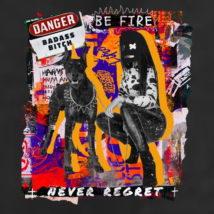 Danger Badass Bitch Never Regret Punk Goth Lady With Dog Cool Comfort Performance Bucket Hat