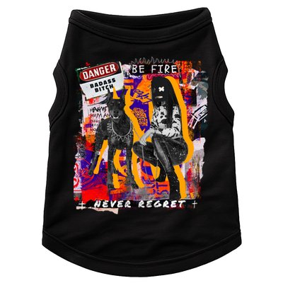 Danger Badass Bitch Never Regret Punk Goth Lady With Dog Doggie Tank