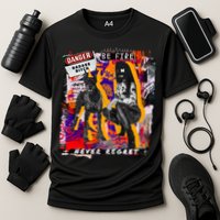 Danger Badass Bitch Never Regret Punk Goth Lady With Dog Cooling Performance Crew T-Shirt