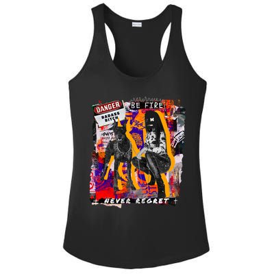 Danger Badass Bitch Never Regret Punk Goth Lady With Dog Ladies PosiCharge Competitor Racerback Tank