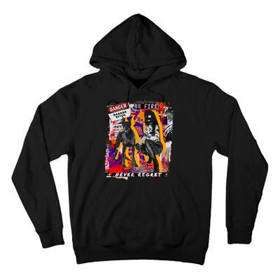 Danger Badass Bitch Never Regret Punk Goth Lady With Dog Tall Hoodie