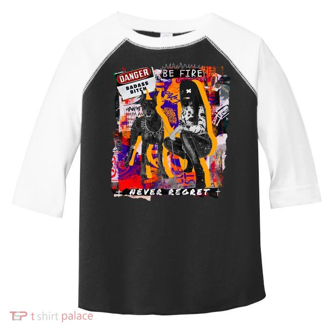 Danger Badass Bitch Never Regret Punk Goth Lady With Dog Toddler Fine Jersey T-Shirt