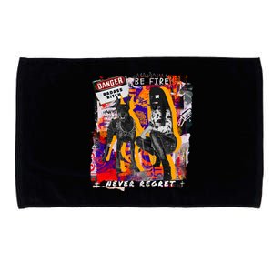 Danger Badass Bitch Never Regret Punk Goth Lady With Dog Microfiber Hand Towel