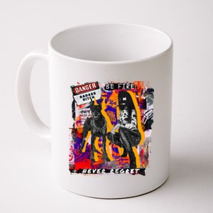 Danger Badass Bitch Never Regret Punk Goth Lady With Dog Coffee Mug