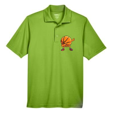 Dabbing Basketball Ball Funny Men Women Sports Player Men's Origin Performance Pique Polo