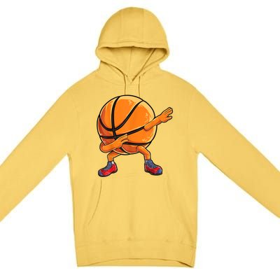 Dabbing Basketball Ball Funny Men Women Sports Player Premium Pullover Hoodie