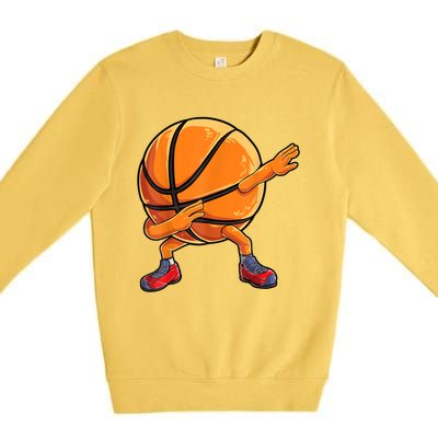 Dabbing Basketball Ball Funny Men Women Sports Player Premium Crewneck Sweatshirt