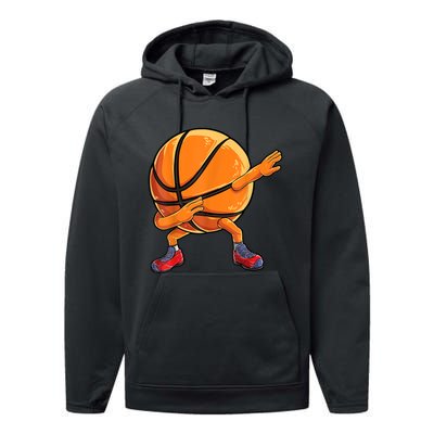 Dabbing Basketball Ball Funny Men Women Sports Player Performance Fleece Hoodie