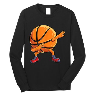 Dabbing Basketball Ball Funny Men Women Sports Player Long Sleeve Shirt