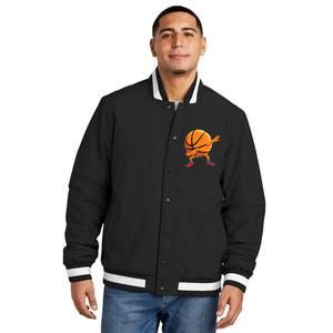 Dabbing Basketball Ball Funny Men Women Sports Player Insulated Varsity Jacket