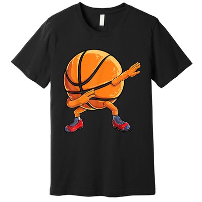 Dabbing Basketball Ball Funny Men Women Sports Player Premium T-Shirt