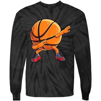 Dabbing Basketball Ball Funny Men Women Sports Player Tie-Dye Long Sleeve Shirt