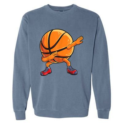 Dabbing Basketball Ball Funny Men Women Sports Player Garment-Dyed Sweatshirt