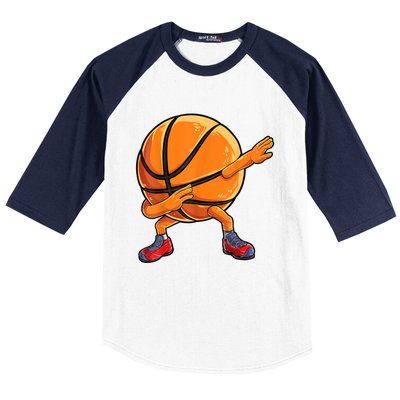 Dabbing Basketball Ball Funny Men Women Sports Player Baseball Sleeve Shirt