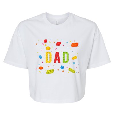 Dad Building Blocks Birthday Boy Bella+Canvas Jersey Crop Tee