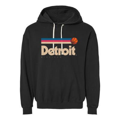 Detroit Basketball B Ball City Michigan Retro Detroit Garment-Dyed Fleece Hoodie