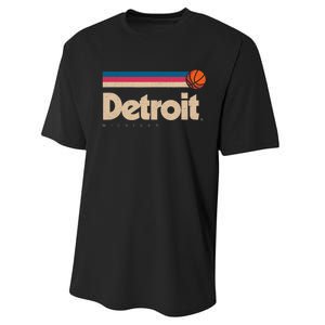 Detroit Basketball B Ball City Michigan Retro Detroit Performance Sprint T-Shirt