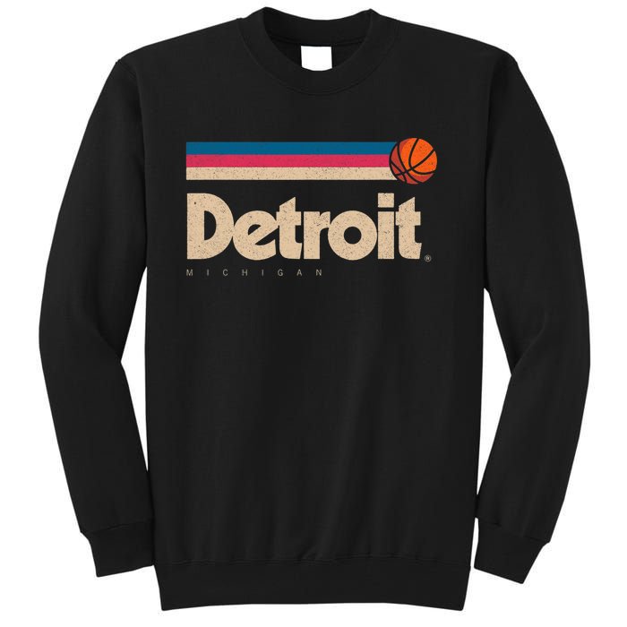 Detroit Basketball B Ball City Michigan Retro Detroit Tall Sweatshirt