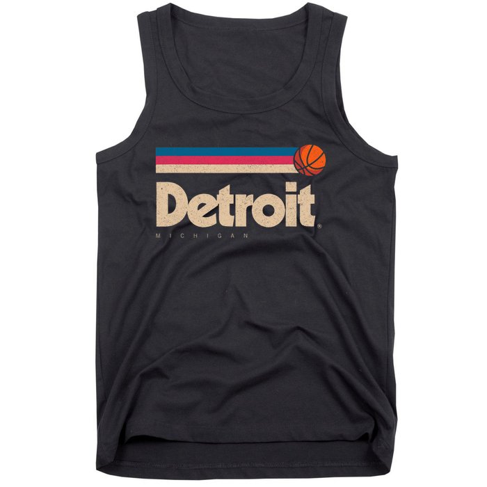 Detroit Basketball B Ball City Michigan Retro Detroit Tank Top