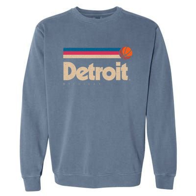 Detroit Basketball B Ball City Michigan Retro Detroit Garment-Dyed Sweatshirt