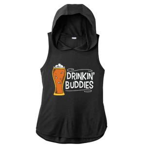 Drinkin Buddies Beer Funny Drinking St Patricks Day Ladies PosiCharge Tri-Blend Wicking Draft Hoodie Tank