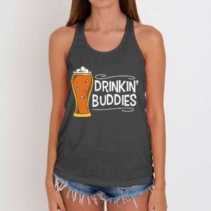 Drinkin Buddies Beer Funny Drinking St Patricks Day Women's Knotted Racerback Tank