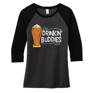 Drinkin Buddies Beer Funny Drinking St Patricks Day Women's Tri-Blend 3/4-Sleeve Raglan Shirt